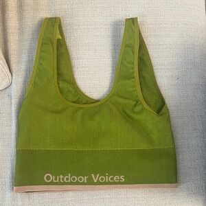 Outdoor Voices Matcha Green Longline Sports Bra